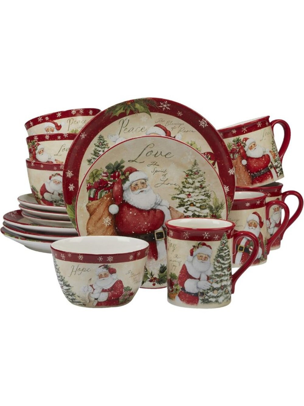 Festive 16-Piece Holiday Dinnerware Set | Colorful Tableware for Celebrations